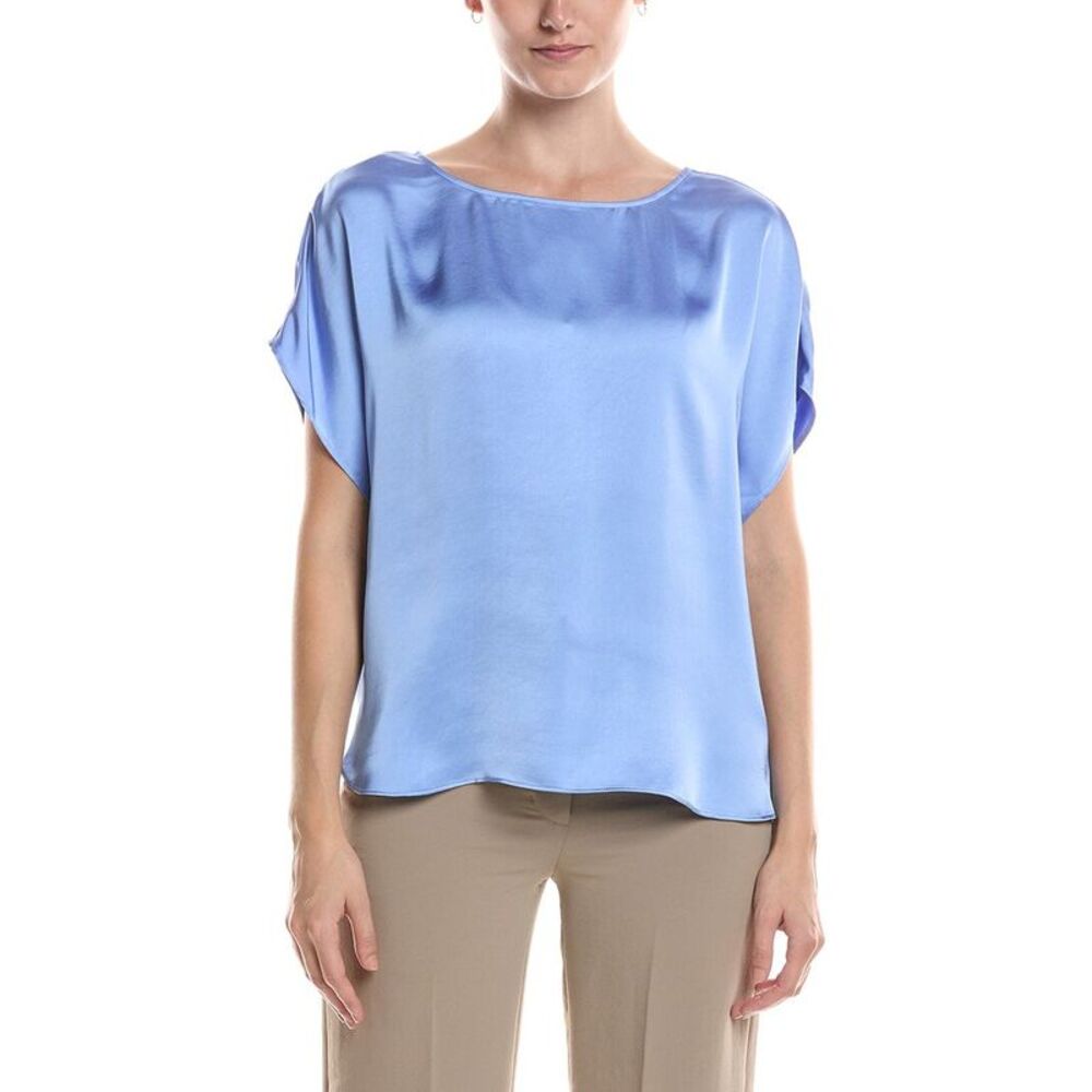 Nic+Zoe Womens  Day Gloss Woven T-Shirt, Blue